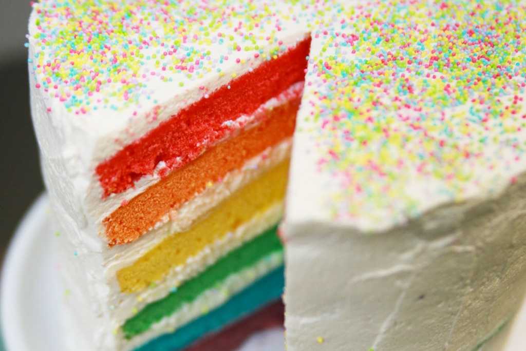recette rainbow cake ou gateau arc en ciel