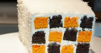 Gâteau damier pour Halloween gâteau damier halloween