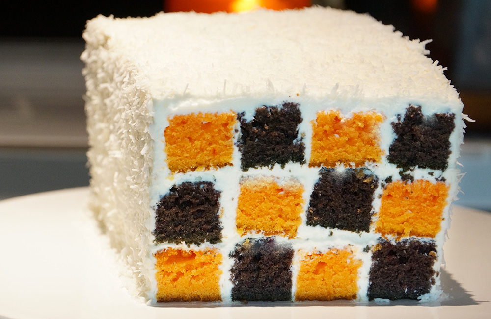 gâteau damier halloween
