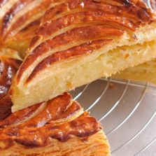 Traditional French Galette des Rois with almond filling