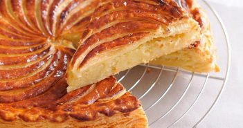 Traditional French Galette des Rois with almond filling