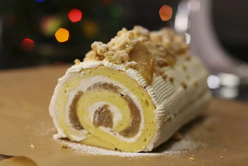 Recette de Bûche de Noël Pomme-Caramel Maison