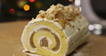 Recette de la bûche de Noël crumble aux pommes recette-buche-pommes
