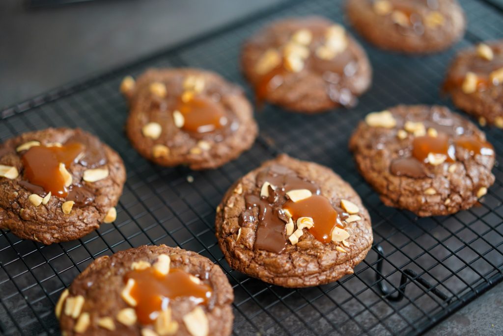 cookies chocolat caramel cacahuetes