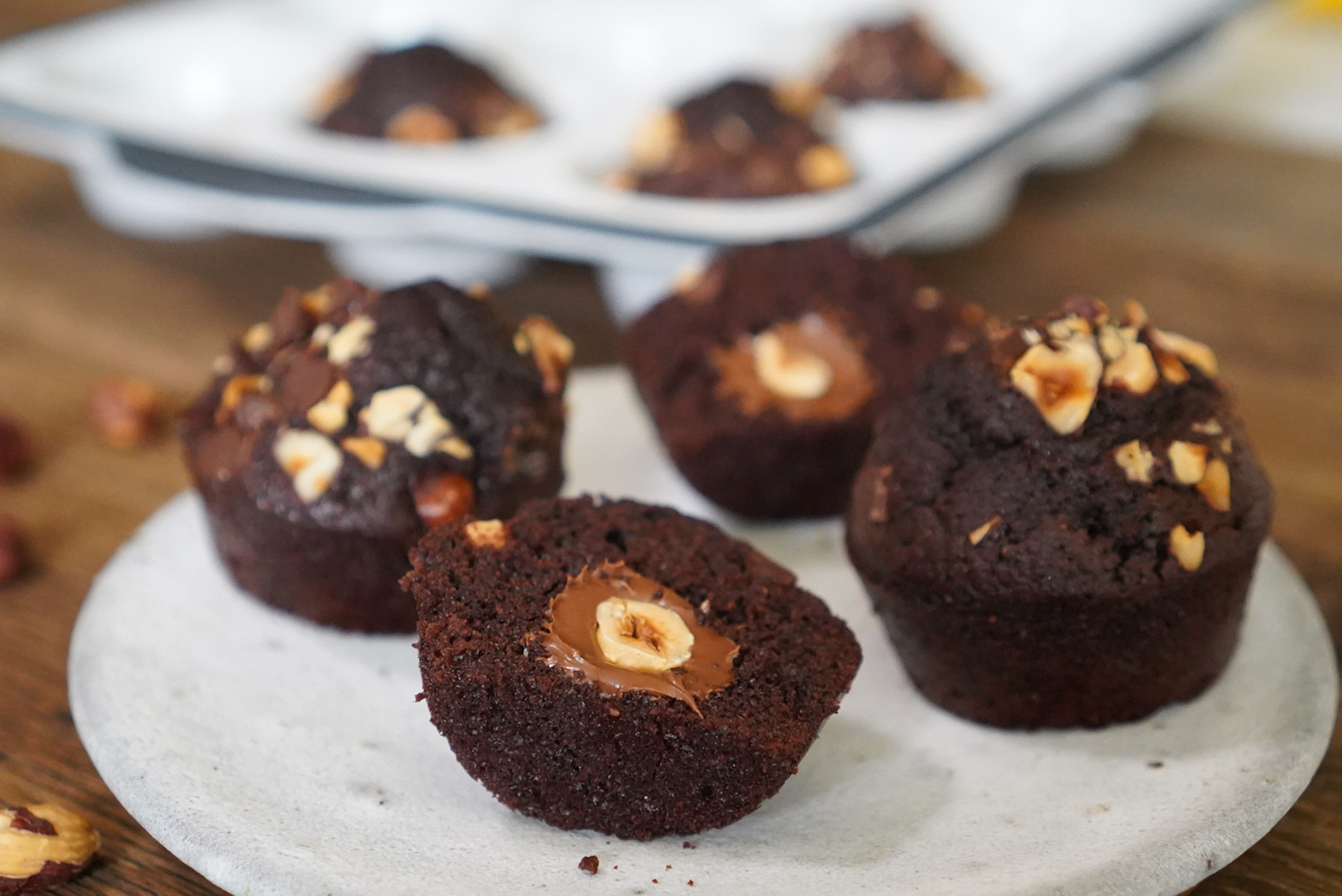 Muffins chocolat noisettes - Recette Cake Factory