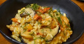 Risotto crevettes butternut