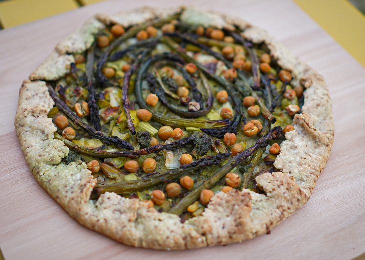 Tarte rustique aux légumes verts