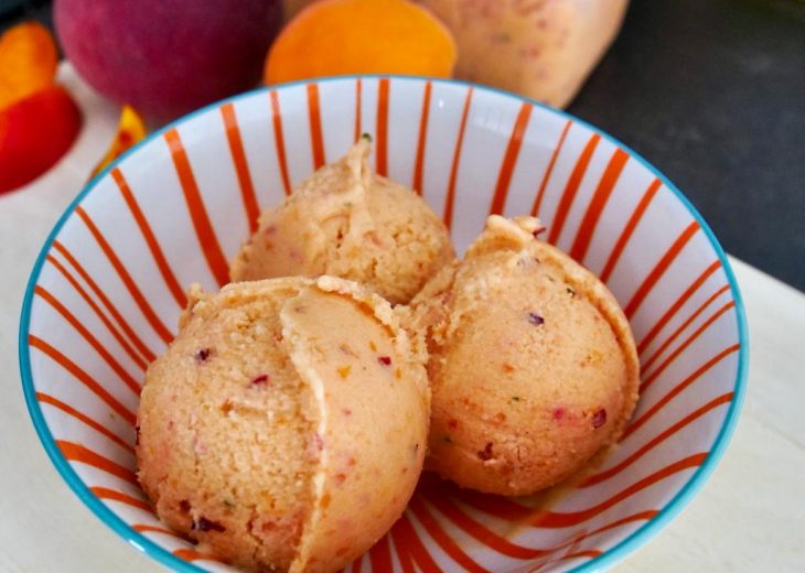 Glace pêche abricots sans sorbetière