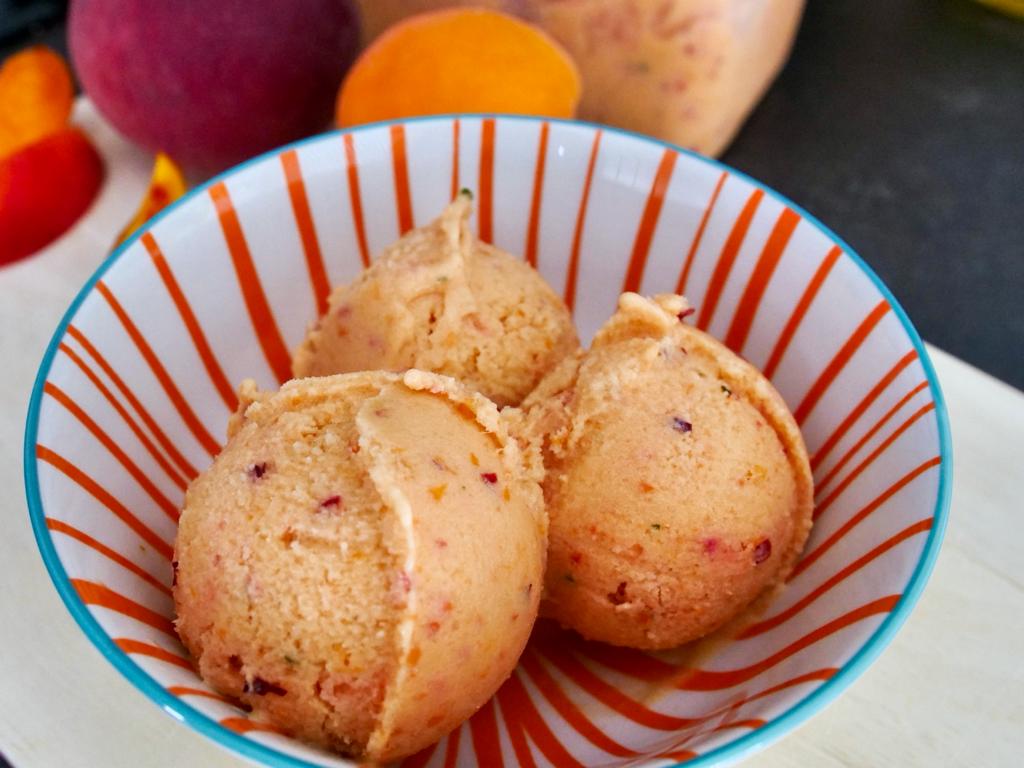 Glace pêche abricots sans sorbetière