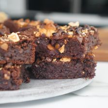 brownie haricots blancs chocolat noisettes d’hier soir Sans beurre, sans oeufs