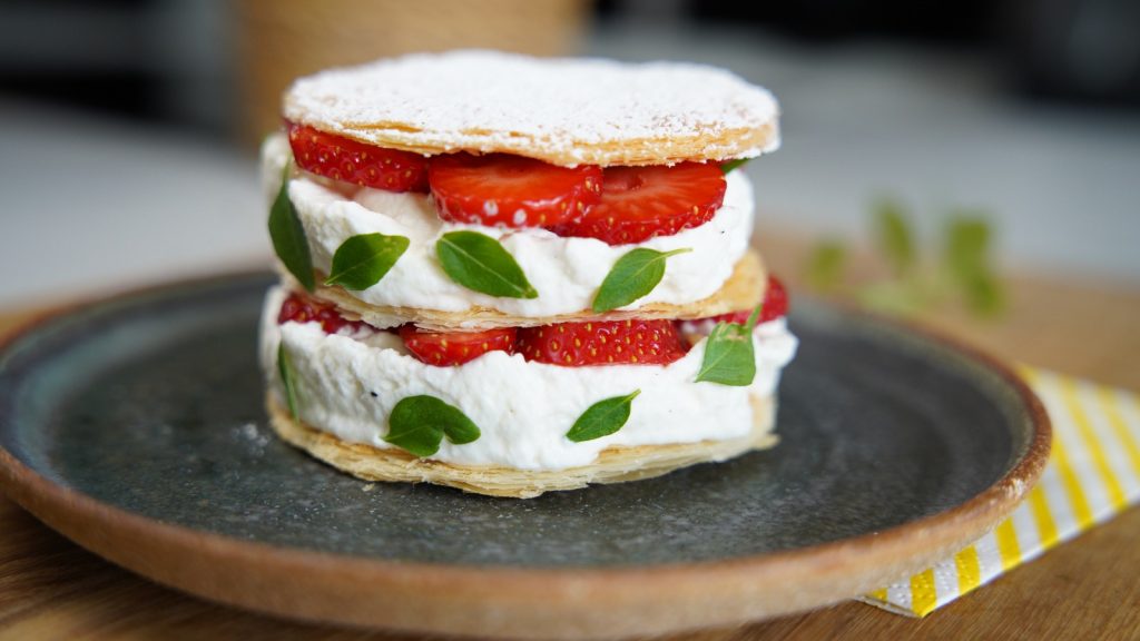 Mille-feuille fraises 5 ingrédients