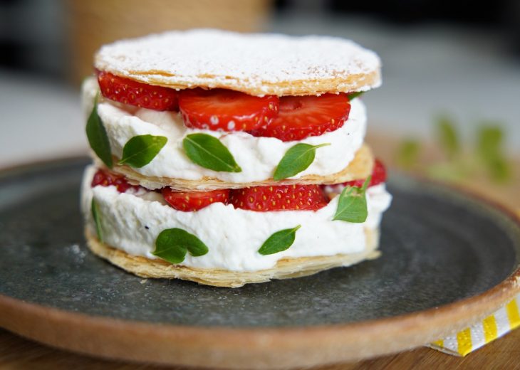 Mille-feuille fraises 5 ingrédients