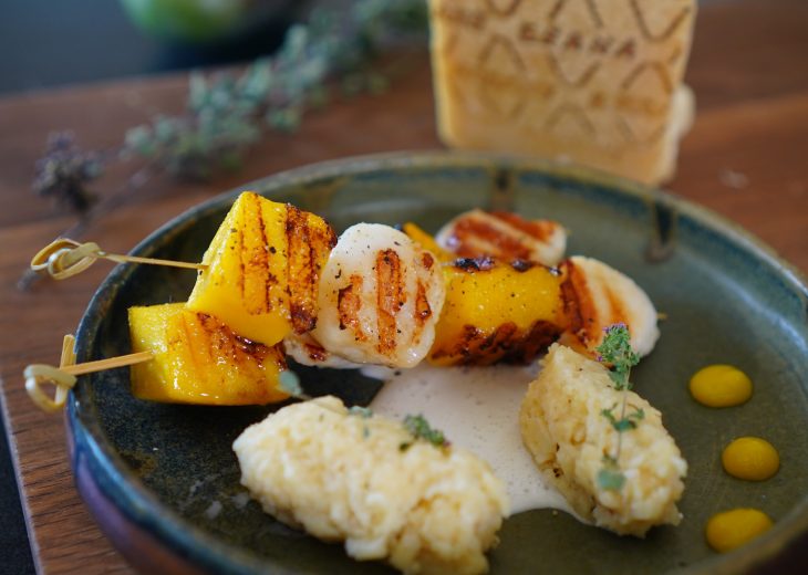 brochette saint jacques mangue