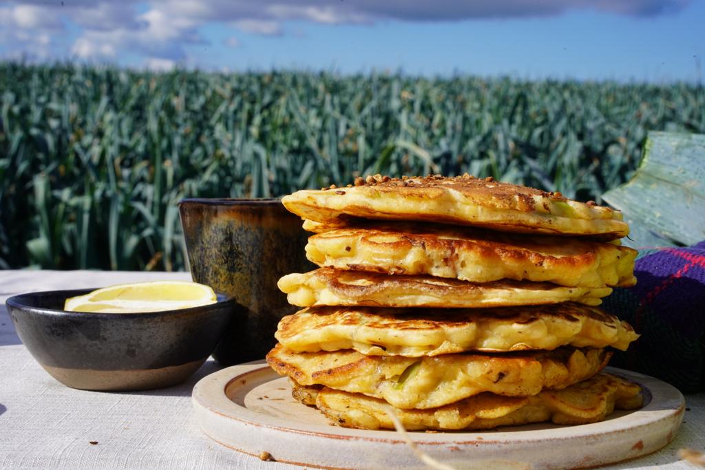 pancakes poireaux