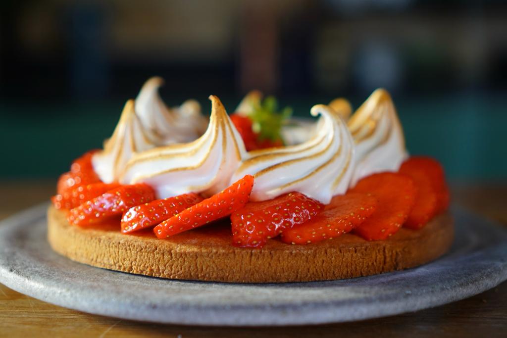 Tarte aux fraises meringuée