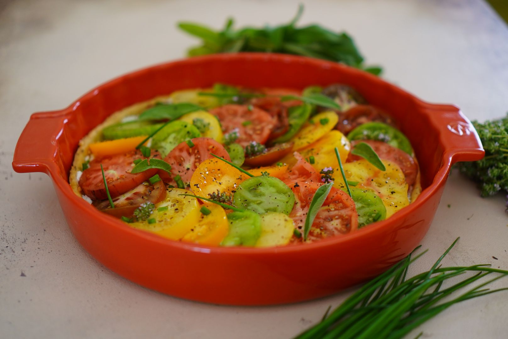 La recette de la tarte tomates et chèvre frais