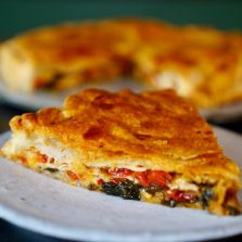 Tourte feuilletée poivrons mozzarella poulet