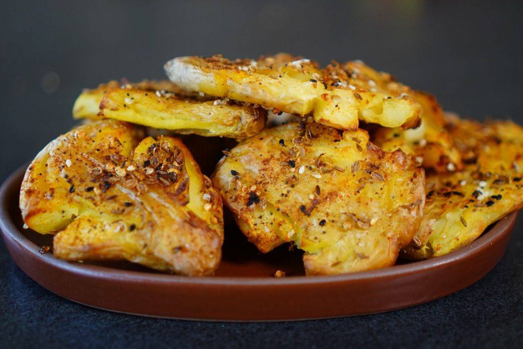 galettes pommes de terre écrassées croustillantes