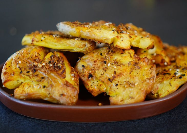 galettes pommes de terre écrassées croustillantes