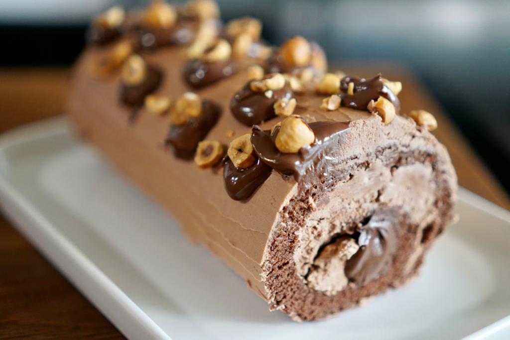 Bûche de Noël roulée facile et gourmande : Nutella®, ganache chocolat ...