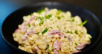 recette des coquillettes, façon risotto, jambon et comté