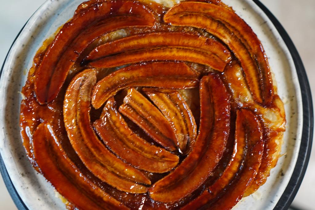 Tarte renversée banane caramélisée