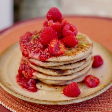 pancakes aux framboises sans œufs