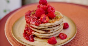 pancakes aux framboises sans œufs