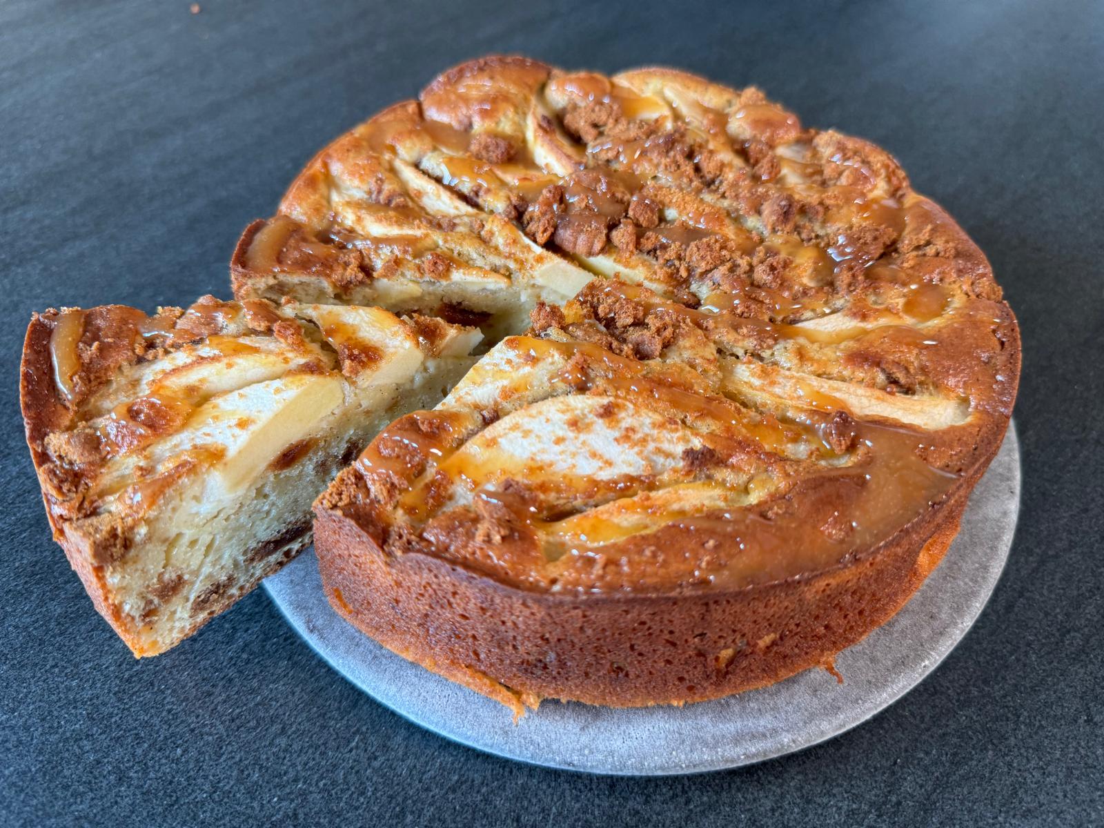 La recette du gâteau moelleux pommes et spéculoos