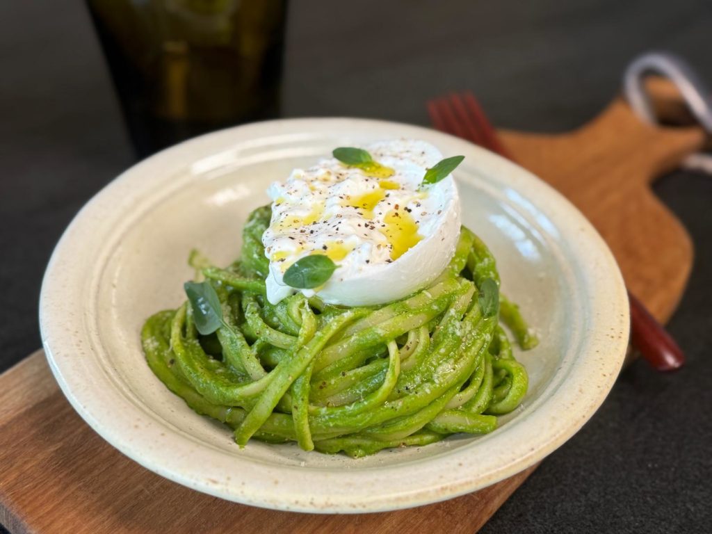 Linguine sauce verte crémeuse