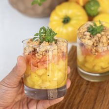 crumble salé tomate saumon