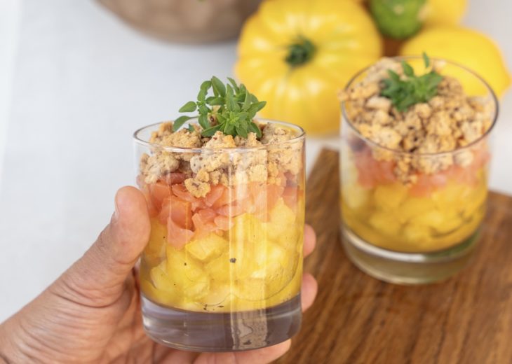 crumble salé tomate saumon