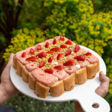 Charlotte fraises pistache sans cuisson
