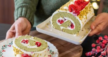 buche roulée framboise pistache