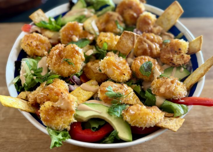 salade crevettes bang bang au Air fryer