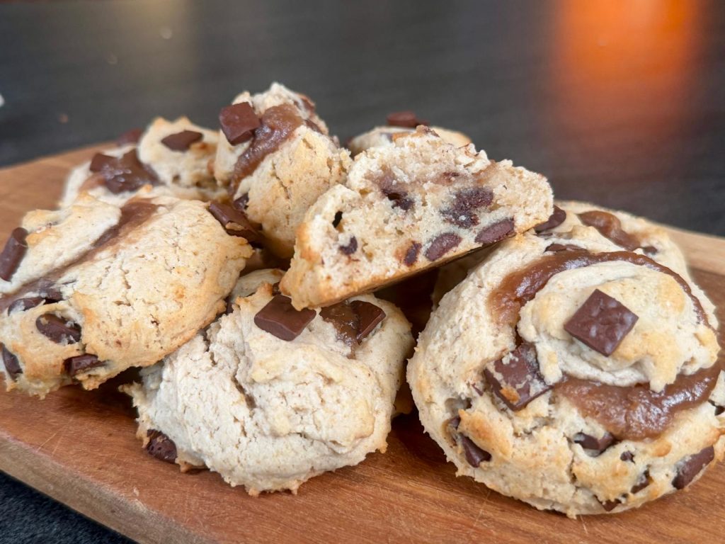 Cookies à la crème de marrons et chocolat, moelleux et sans œufs cookies creme de marron sans oeufs