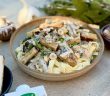 tagliatelles champignon tofu fumé