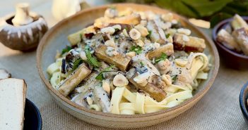 tagliatelles champignon tofu fumé