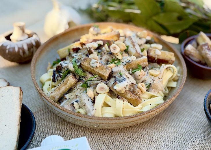 tagliatelles champignon tofu fumé